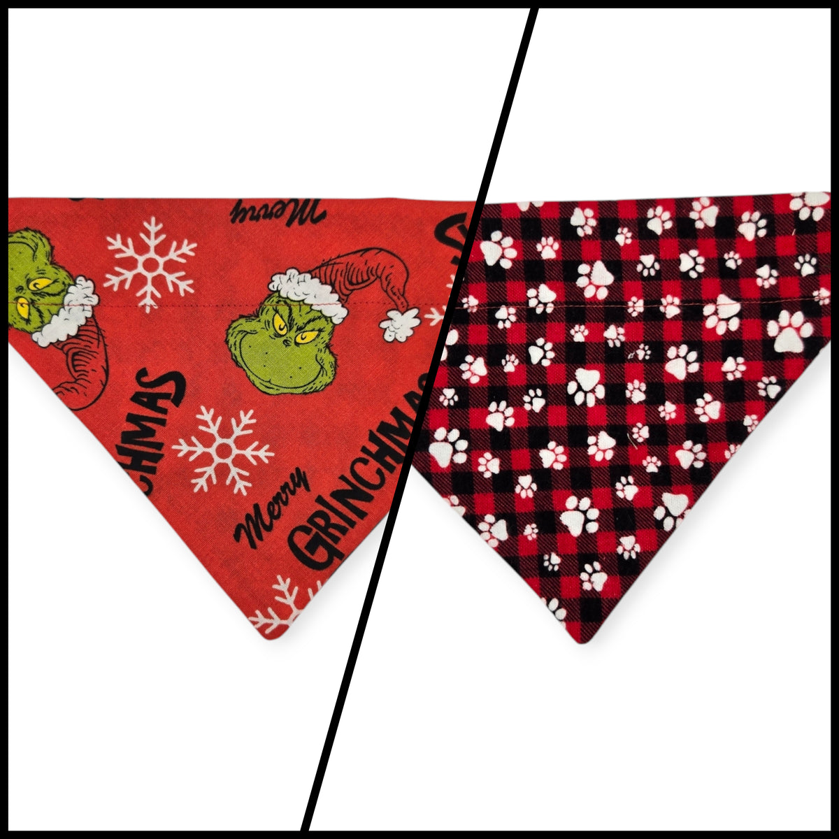 Grouchy/Buffalo Plaid Reversible Slide-on Bandana (Small)