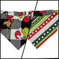 Grouchy Plaid/Christmas Stripes Slip-on Scrunchie Bandana (Small)