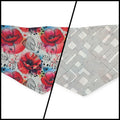 Watercolor Poppy/Linework Reversible Tie-on Bandana (Small)