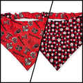 Raiders/Paws on Buffalo Plaid Reversible Slip-on Scrunchie Bandana (Large)