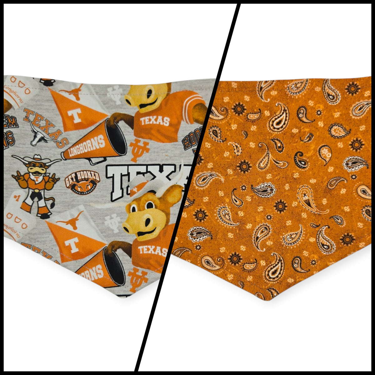 UT Mascot/Rust Orange Paisley Reversible Tie-on Bandana (Small)