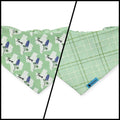 Bluebonnets & Texas /Mint Plaid Reversible Slip-on Scrunchie Bandana (Medium)