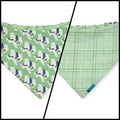 Bluebonnets & Texas /Mint Plaid Reversible Slip-on Scrunchie Bandana (Medium/Large)