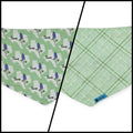 Bluebonnets & Texas /Mint Plaid Reversible Tie-on Bandana (Medium)
