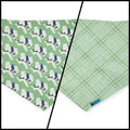 Bluebonnets & Texas /Mint Plaid Reversible Tie-on Bandana (Large)
