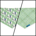 Bluebonnets & Texas /Mint Plaid Reversible Tie-on Bandana (Small)