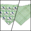 Bluebonnets & Texas /Mint Plaid Reversible Slip-on Scrunchie Bandana (Small/Medium)