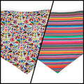 Dog Otomi/Serape Stripe Reversible Tie-on Bandana (X-Large)