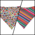 Dog Otomi/Serape Stripe Reversible Slip-on Scrunchie Bandana (Large)