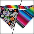 Tropical Sugar Skulls/In Queso Emergency Reversible Slip-on Scrunchie Bandana (Medium/Large)