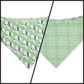 Bluebonnets & Texas /Mint Plaid Reversible Slip-on Scrunchie Bandana (X-Large)