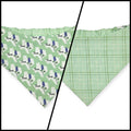 Bluebonnets & Texas /Mint Plaid Reversible Slip-on Scrunchie Bandana (Large/X-Large)