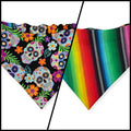 Tropical Sugar Skulls/In Queso Emergency Reversible Slip-on Scrunchie Bandana (Large)