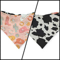 Disco Cowgirl/Cow Spots Reversible Slip-on Scrunchie Bandana (Large)