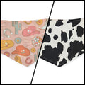 Disco Cowgirl/Cow Spots Reversible Tie-on Bandana (Small)