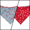 I Hate Fireworks/Red Paisley Reversible Slip-on Scrunchie Bandana (X-Large)