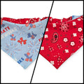 I Hate Fireworks/Red Paisley Reversible Slip-on Scrunchie Bandana (Small/Medium)