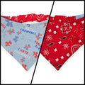 I Hate Fireworks/Red Paisley Reversible Slip-on Scrunchie Bandana (Medium/Large)