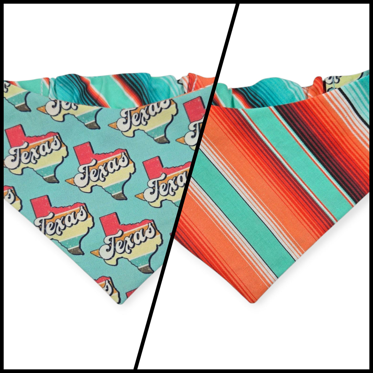 Texas Serape/Serape Reversible Slip-on Scrunchie Bandana (Small)