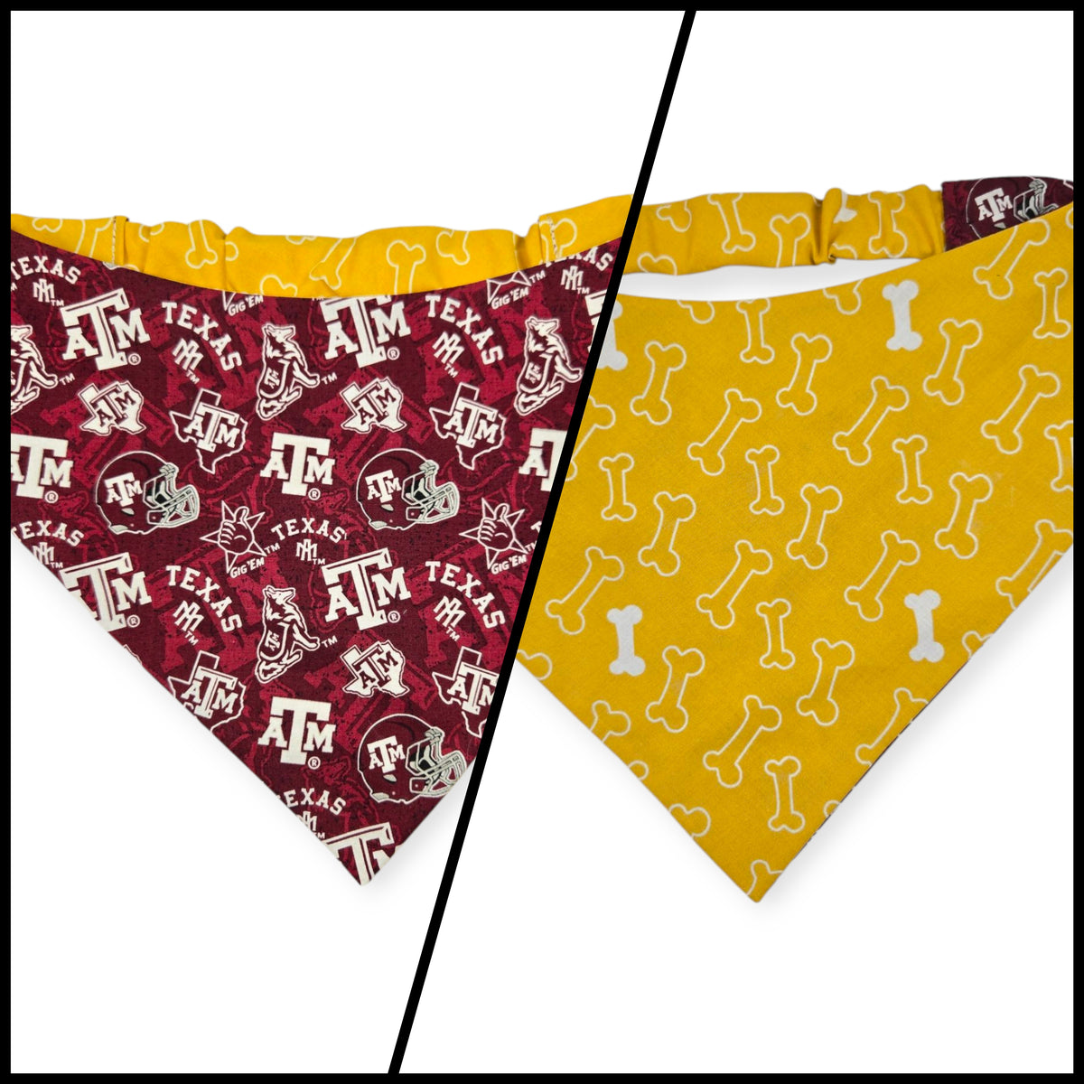 A&M/Mustard Bones Reversible Slip-on Scrunchie Bandana (X-Large)