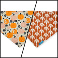 Pumpkin Fall Moon & Stars Boho/Art Deco Palms Slip-on Scrunchie Bandana (Medium)