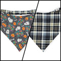 Lick or Treat/Plaid Reversible Slip-on Scrunchie Bandana (X-Large)