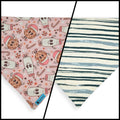 Vintage Milk & Cookies/Green Stripe Reversible Slide-on Bandana (Large)