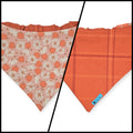 Daisy Pumpkins/ Orange Plaid Slip-on Scrunchie Bandana (Large)
