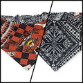 Longhorns/Geo Mosaic Reversible Slip-on Scrunchie Bandana (X-Small)