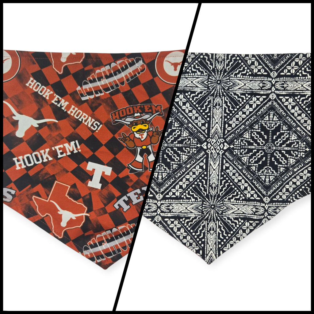 UT Check Allover/Geo Mosaic Reversible Tie-on Bandana (X-Large)