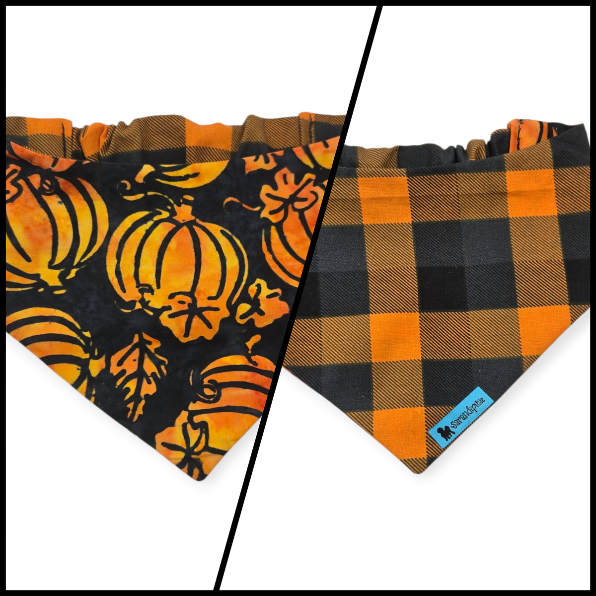 Bootiful/Halloween Plaid Slip-on Scrunchie Bandana (Medium)