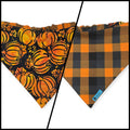 Bootiful/Halloween Plaid Reversible Slip-on Scrunchie Bandana (Large/X-Large)