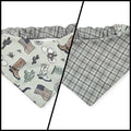 Little Cowboy/Gray Plaid Reversible Slip-on Scrunchie Bandana (Large)