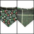 Cookie Tester/Dark Green Plaid Slip-on Scrunchie Bandana (Small/Medium)