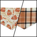 Desert Snow Globe Christmas/Caramel Plaid Tie-on Bandana (Large)