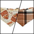 Desert Snow Globe Christmas/Caramel Plaid Reversible Slip-on Scrunchie Bandana (Small)