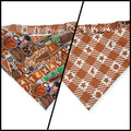 Longhorns Doodles/Longhorns Gingham Check Slip-on Scrunchie Bandana (Large)