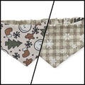 Boho Snowmen/Falling Snowflakes Slip-on Scrunchie Bandana (Small/Medium)