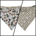 Boho Snowmen/Falling Snowflakes Reversible Slip-on Scrunchie Bandana (Large)
