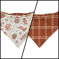 Christmas Ya'll/Rust Fall Plaid Reversible Slip-on Scrunchie Bandana (Medium/Large)