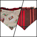 Gingerbread Doghouses/McGregor Red Plaid Reversible Slip-on Scrunchie Bandana (Small)