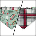 Shit Show Supervisor/Gray Red Cream Plaid Reversible Slip-on Scrunchie Bandana (X-Small/Small)