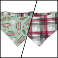 Shit Show Supervisor/Gray Red Cream Plaid Reversible Slip-on Scrunchie Bandana (Medium/Large)