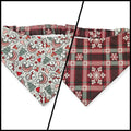 Christmas Rainbows/Snowflake Plaid Reversible Slip-on Scrunchie Bandana (Medium/Large)