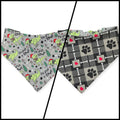 Fa La La RAWR/Gray Paws Plaid Reversible Slip-on Scrunchie Bandana (Medium)