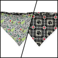 Fa La La RAWR/Gray Paws Plaid Reversible Slip-on Scrunchie Bandana (Large/X-Large)