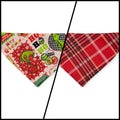 Pink Checkered Grouch/Red Tartan Reversible Slide-on Bandana (X-Small)