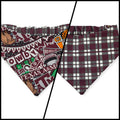 A&M Doodles/Maroon Plaid Reversible Slip-on Scrunchie Bandana (Large)