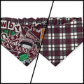 A&M Doodles/Maroon Plaid Reversible Slip-on Scrunchie Bandana (Medium/Large)
