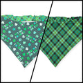 Pet Me I'm Irish/Green Plaid Slip-on Scrunchie Bandana (Large)